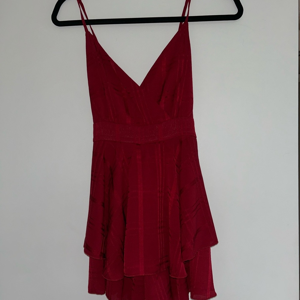 Elegant Red Sleeveless Romper
